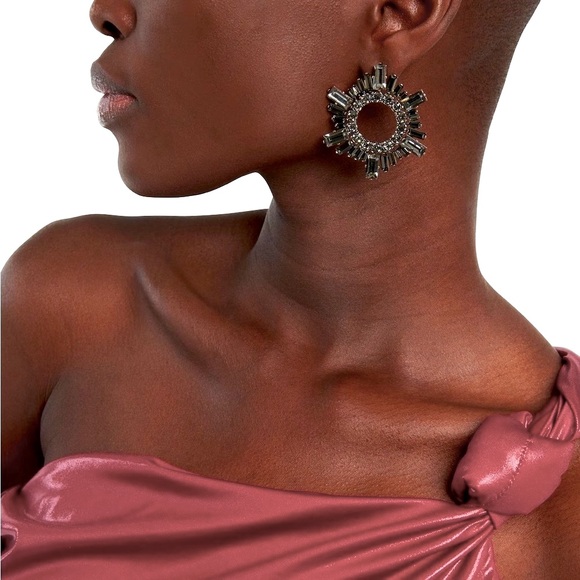 Authentic Amina Muaddi mini begum earrings black diamond - Picture 10 of 10